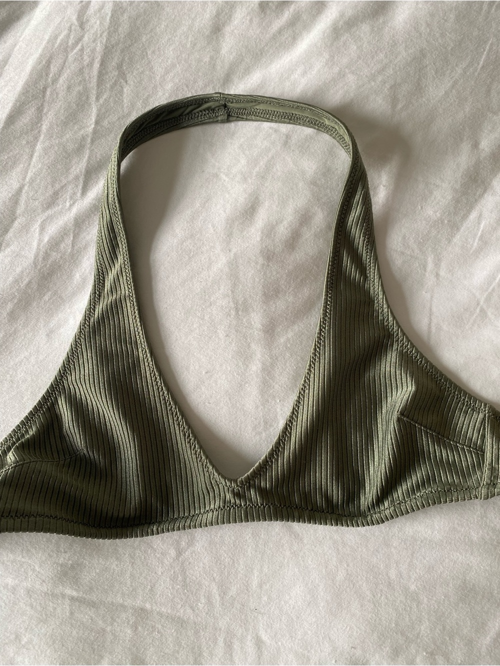 aerie shine Ribbed Halter bikini top